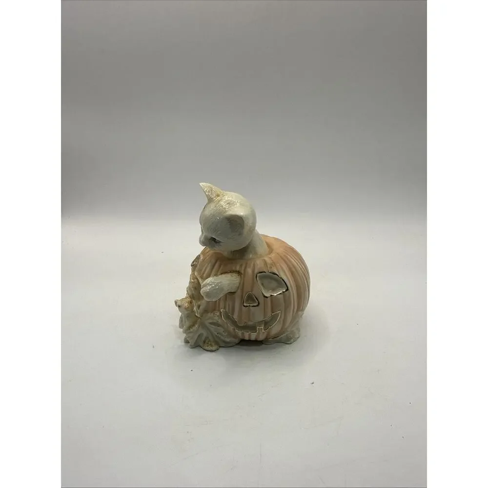 LENOX Cat in Pumpkin with Mouse Figurine *